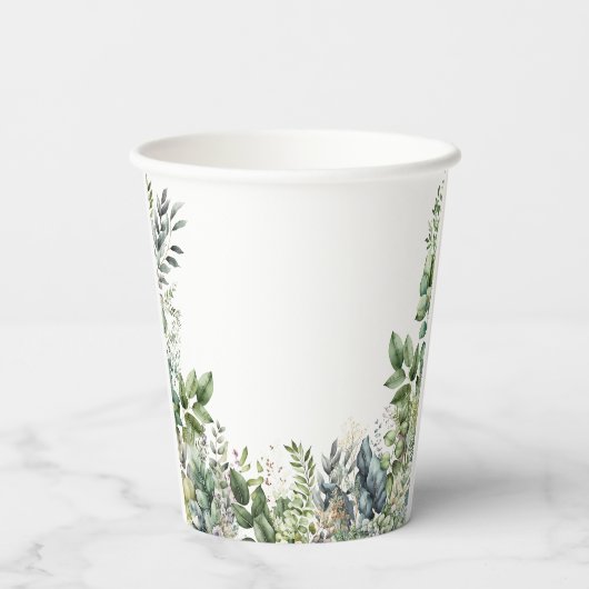 Create Your Own wedding eucalyptus Pappbecher (Rückseite)