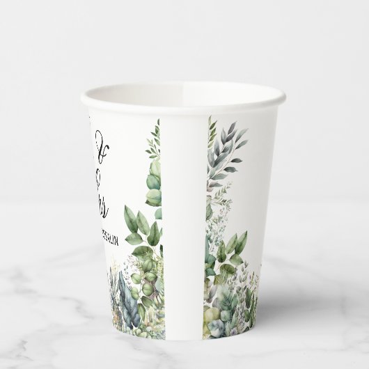 Create Your Own wedding eucalyptus Pappbecher (Links)