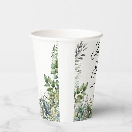 Create Your Own wedding eucalyptus Pappbecher (Rechts)