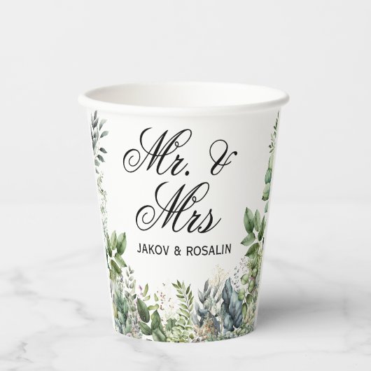 Create Your Own wedding eucalyptus Pappbecher (Vorderseite)