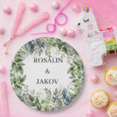 Create Your Own wedding eucalyptus Pappteller (Party)