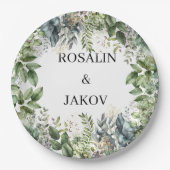 Create Your Own wedding eucalyptus Pappteller (Vorderseite)