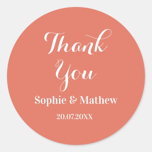 Create Your Own Wedding Thank You  Runder Aufkleber (Vorderseite)