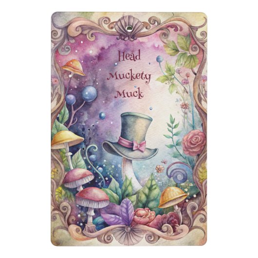 Create Your Own Whimsical Green Top Hat Mini Klemmbrett (Rückseite)