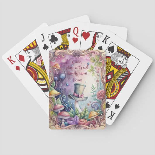 Create Your Own Whimsical Green Top Hat Spielkarten (Rückseite)