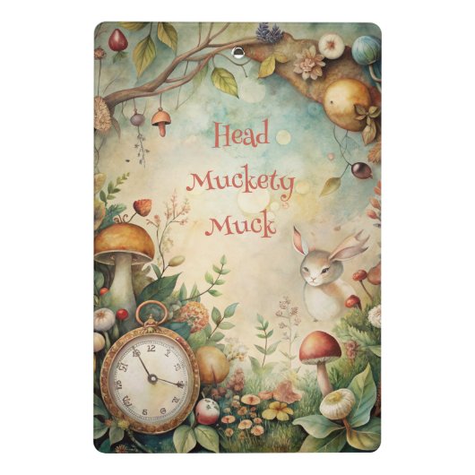 Create Your Own Whimsical Rabbit Garden Mini Klemmbrett (Rückseite)