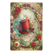 Create Your Own Whimsical Red Top Hat Mini Klemmbrett (Rückseite)