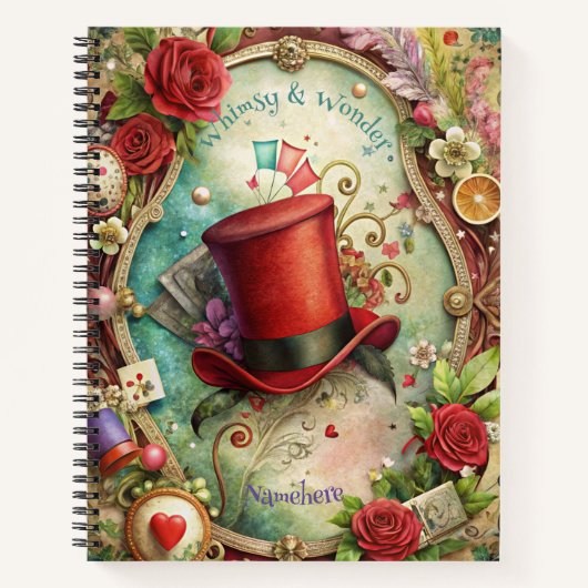 Create Your Own Whimsical Red Top Hat Notizblock (Vorderseite)
