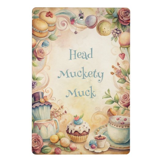 Create Your Own Whimsical Tea Party Cakes Mini Klemmbrett (Rückseite)