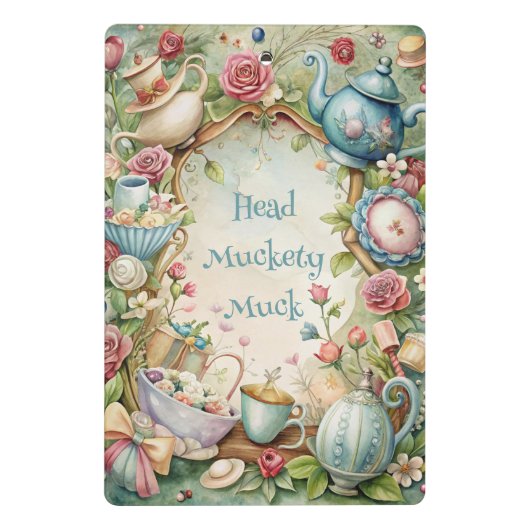 Create Your Own Whimsical Tea Party Spring Mini Klemmbrett (Rückseite)