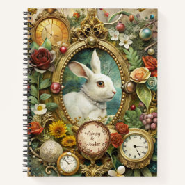 Create Your Own Whimsical White Rabbit Lady Notizblock