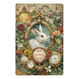 Create Your Own Whimsical White Rabbit Mini Klemmbrett