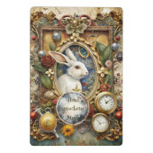 Create Your Own Whimsical White Rabbit Mini Klemmbrett (Rückseite)