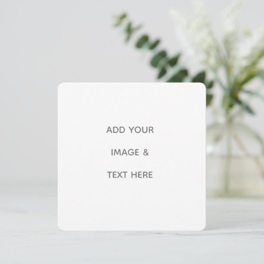 Create Your Own white  Dankeskarte (Stehend Vorderseite)