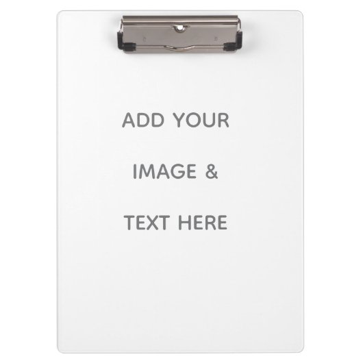 Create Your Own white  Klemmbrett (Vorderseite)
