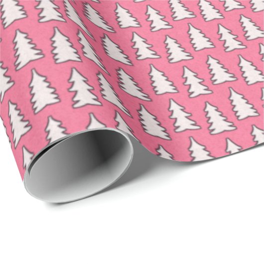 Create Your Own White Pine Tree Pink Geschenkpapier (Rolleneckpunkt)