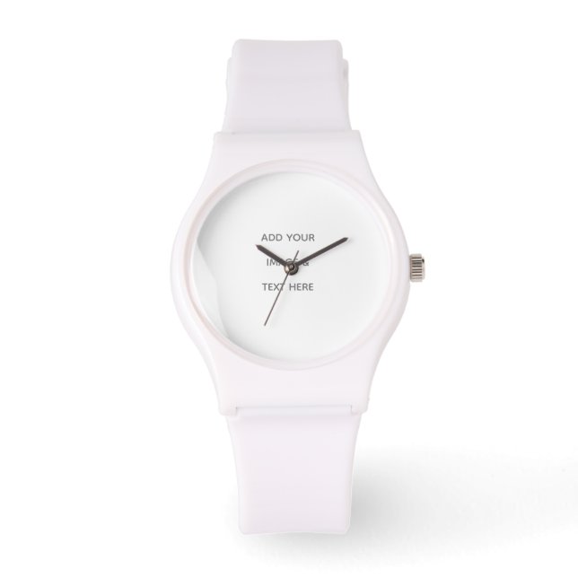 Create Your Own white  Save The Date Armbanduhr (Vorderseite)