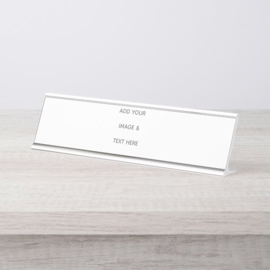 Create Your Own white  Schreibtischnamensplakette (Vorderseite )