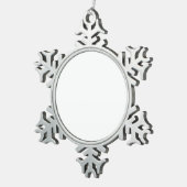 Create Your Own White Simple Schneeflocken Zinn-Ornament (Rechts)