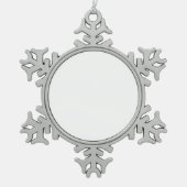 Create Your Own White Simple Schneeflocken Zinn-Ornament (Vorderseite)