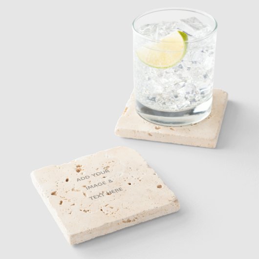 Create Your Own white  Steinuntersetzer (Seitenansicht)