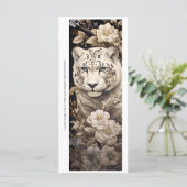 Create Your Own White Tiger Roses Bookmark Card (Stehend Vorderseite)