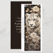 Create Your Own White Tiger Roses Bookmark Card (Vorne/Hinten)