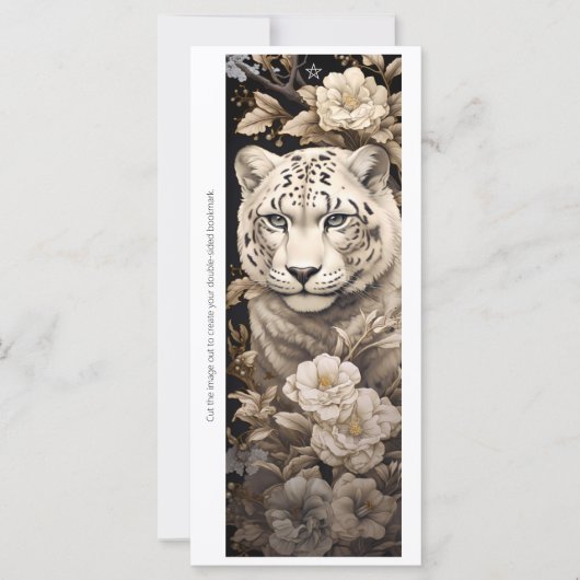Create Your Own White Tiger Roses Bookmark Card (Vorderseite)