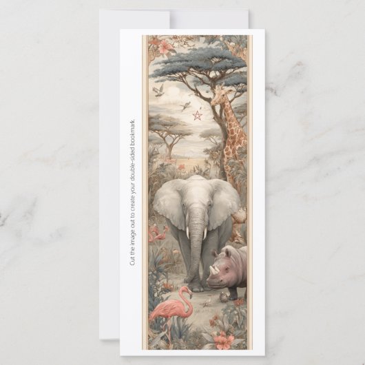 Create Your Own Wild African Animals Bookmark Card (Vorderseite)