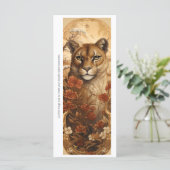 Create Your Own Wild Puma Floral Bookmark Card (Stehend Vorderseite)