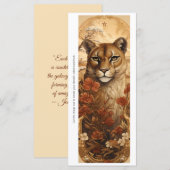 Create Your Own Wild Puma Floral Bookmark Card (Vorne/Hinten)