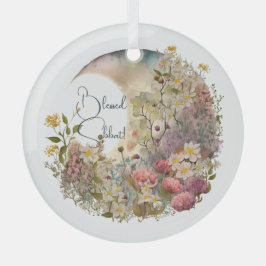 Create Your Own Wildflowers Floral Crescent Moon Ornament Aus Glas
