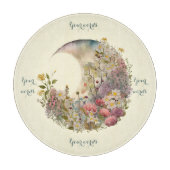Create Your Own Wildflowers Floral Crescent Moon Schneidebrett (Vorderseite)