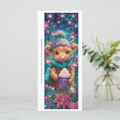Create Your Own Winter Highland Calf Bookmark Card (Stehend Vorderseite)