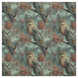Create Your Own Winter Owls Berries Blue Stoff