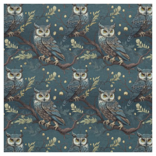 Create Your Own Wintery Blue Owls Stoff (Muster)