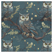 Create Your Own Wintery Blue Owls Stoff (Nahaufnahme)