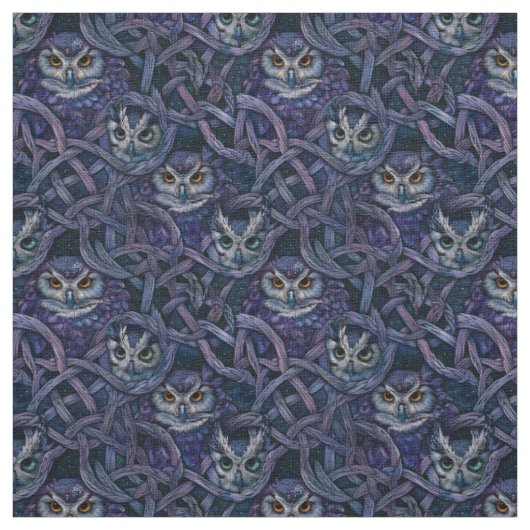 Create Your Own Wintery Knotted Vines Owls Stoff (Muster)