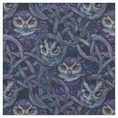 Create Your Own Wintery Knotted Vines Owls Stoff (Nahaufnahme)