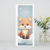 Create Your Own Wintery Red Fox Bookmark Card (Stehend Vorderseite)