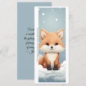 Create Your Own Wintery Red Fox Bookmark Card (Vorne/Hinten)