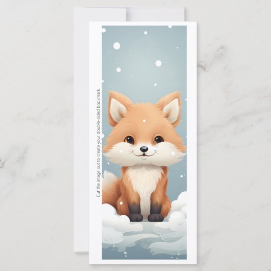 Create Your Own Wintery Red Fox Bookmark Card (Vorderseite)