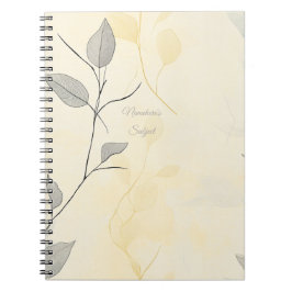 Create Your Own Yellow & Gray Floral Minimalist Notizblock