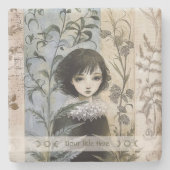 Create Your Own Young Hedge Witch Botanical Steinuntersetzer (Vorderseite)