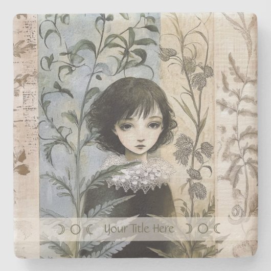 Create Your Own Young Hedge Witch Botanical Steinuntersetzer (Vorderseite)