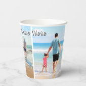 Create Your Photo Collage Paper Cups Custom Text Pappbecher (Rückseite)