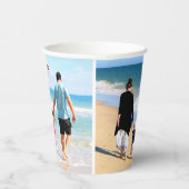 Create Your Photo Collage Paper Cups Custom Text Pappbecher (Rechts)