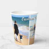 Create Your Photo Collage Paper Cups Custom Text Pappbecher (Vorderseite)