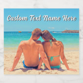 Create Your Photo Sparkling Wine Labels with Text Schaumweinetikett (Einzelnes Label)