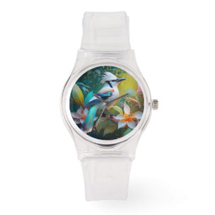 Created Aquamarin Winged Jay Armbanduhr